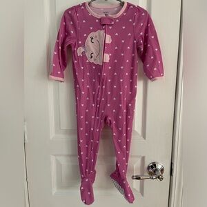 5 for $10🟢 Carter’s Monster Polka Dot Sleep & Play. Size 18M. Polyester. EUC.